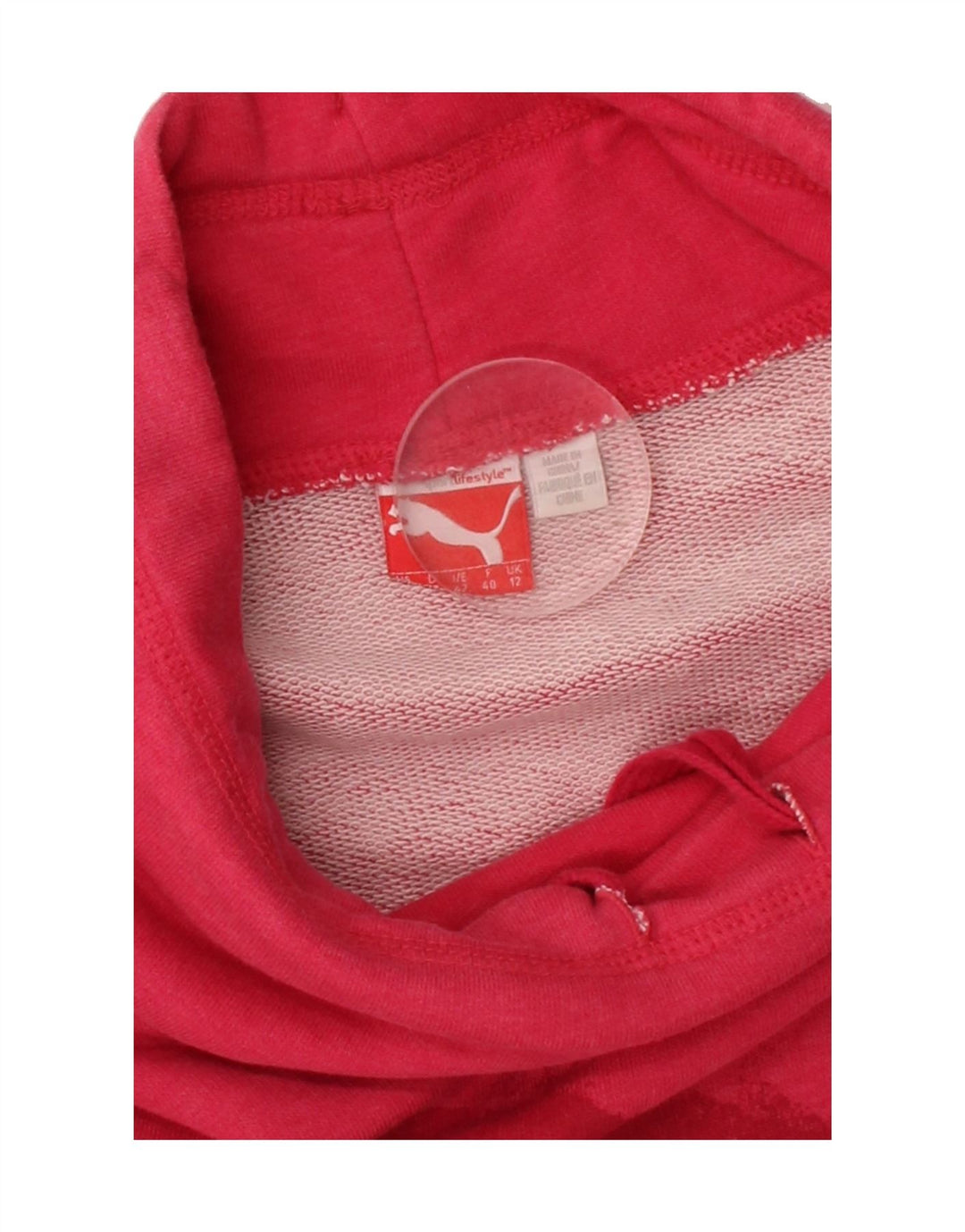 PUMA Womens Graphic Sweatshirt Jumper UK 12 Medium Red Cotton Vintage Puma and Second-Hand Puma from Messina Hembry 