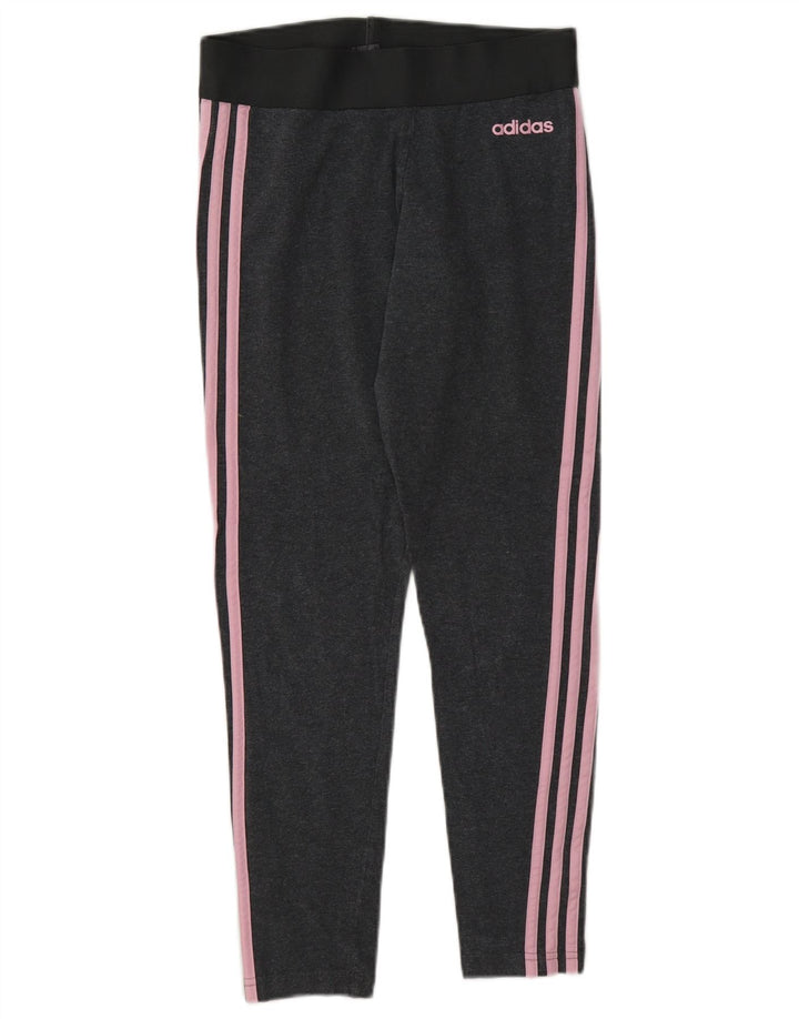 Adidas Dame Leggings UK 10 Små Grå Bomuld