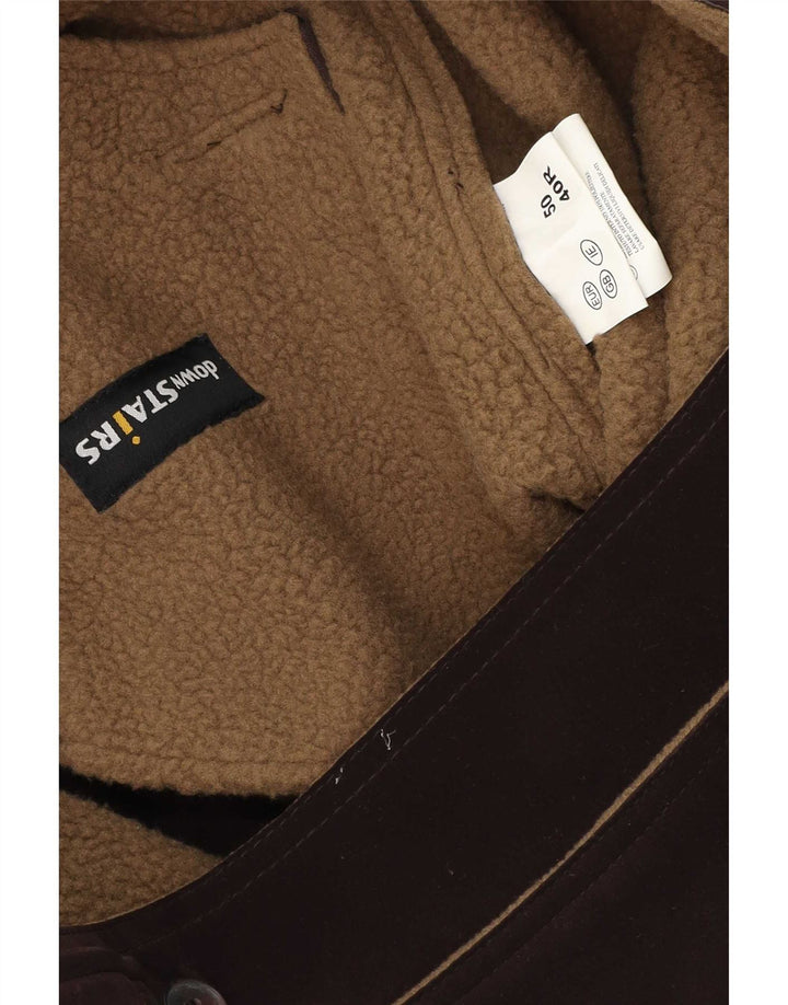 Vintage Sherpa-jakke til mænd UK 40 Stor brun polyester