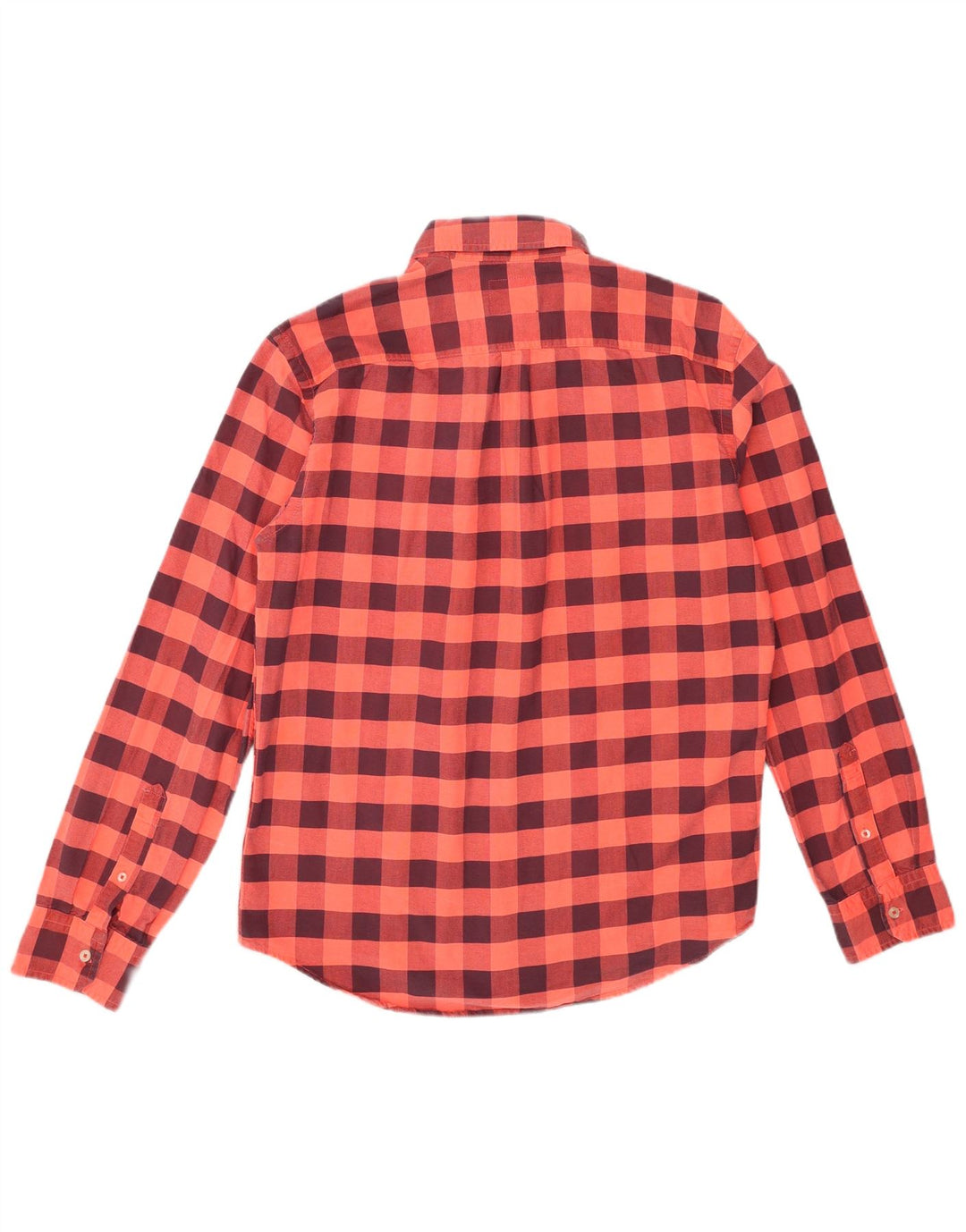 American Eagle Outfitters Herreskjorte XL Orange Gingham Cotton
