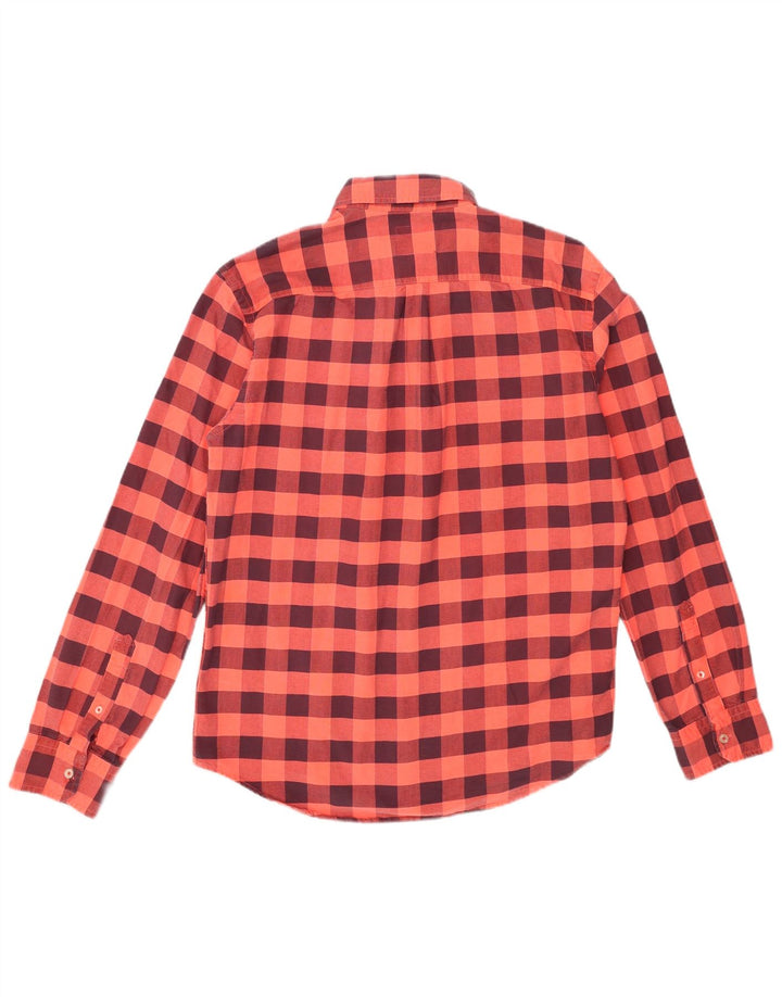 American Eagle Outfitters Herreskjorte XL Orange Gingham Cotton