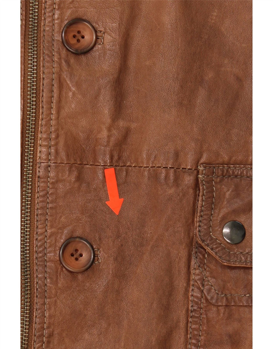 YORN Mens Leather Jacket IT 56 3XL Brown Leather Vintage Yorn and Second-Hand Yorn from Messina Hembry 