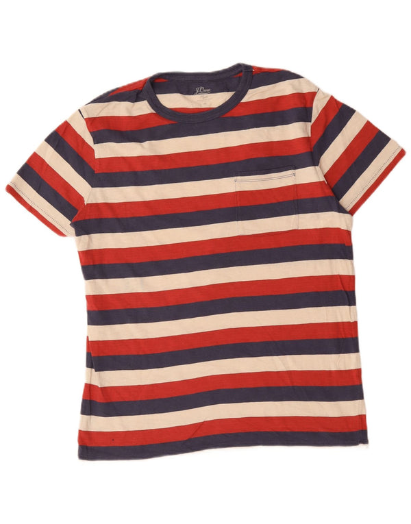 J. Crew Mens T-Shirt Top Medium Multicoloured Striped Cotton