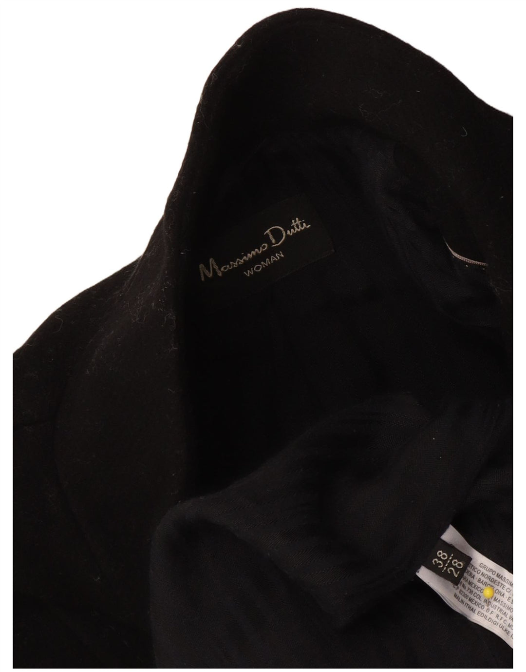 Massimo Dutti Dame Overfrakke EU 38 Lille Sort Uld
