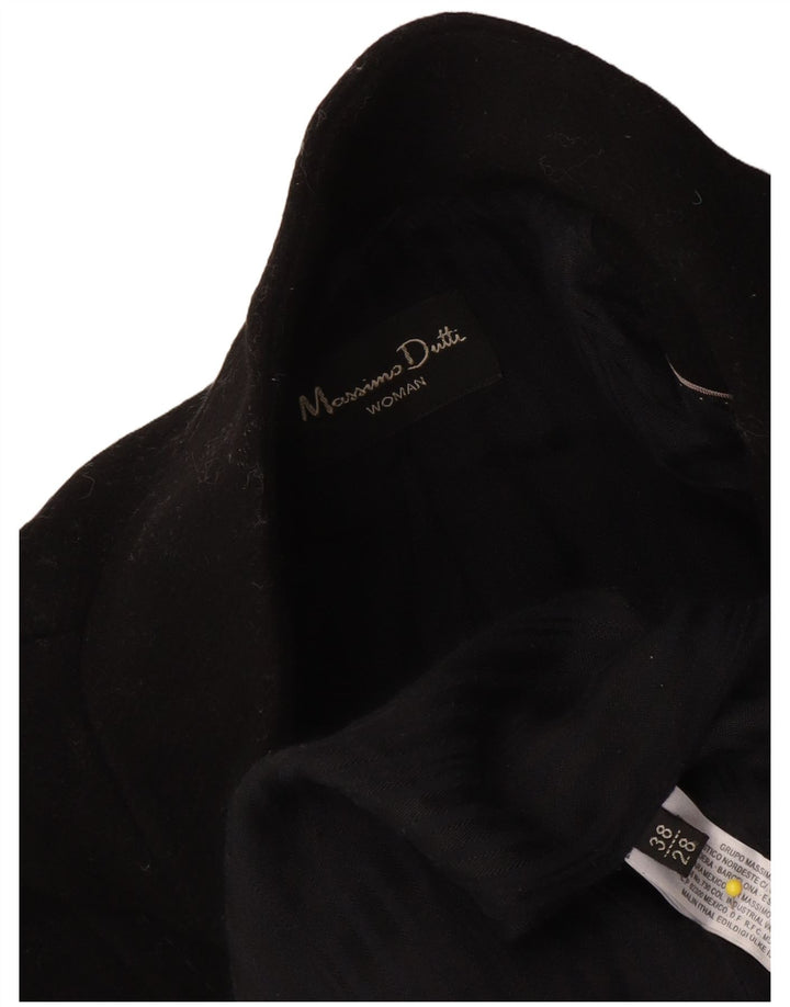 Massimo Dutti Dame Overfrakke EU 38 Lille Sort Uld