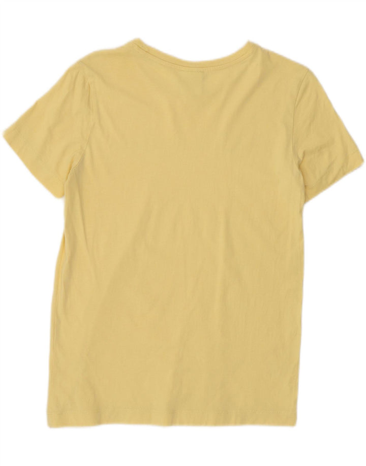 CHAMPION Womens Graphic T-Shirt Top UK 10 Small Yellow Vintage Champion and Second-Hand Champion from Messina Hembry 