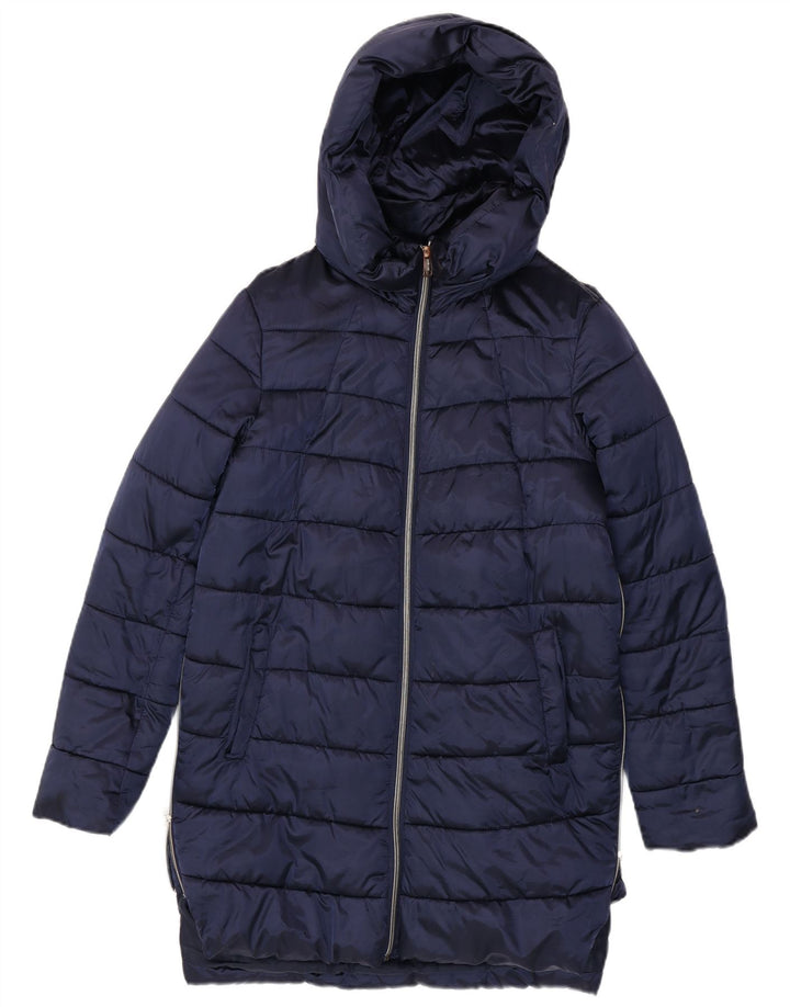 Guess Womens Oversized hættepolstret frakke UK 10 Lille marineblå polyamid