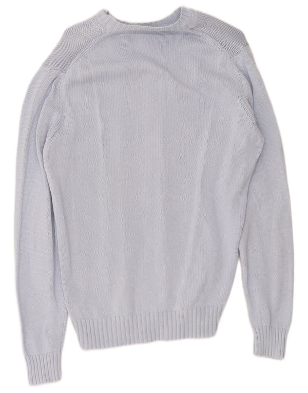 Zara Herre sweater med rund hals, mellemblå bomuld