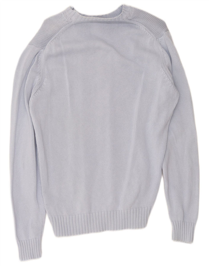 Zara Herre sweater med rund hals, mellemblå bomuld