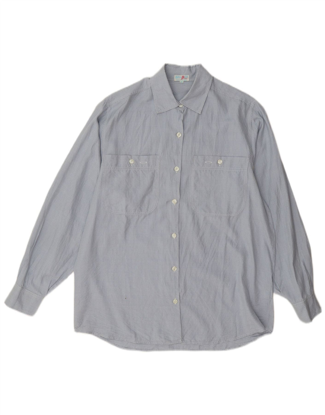Ballon Dame Oversized Shirt EU 36 Small Blue Gingham Silke