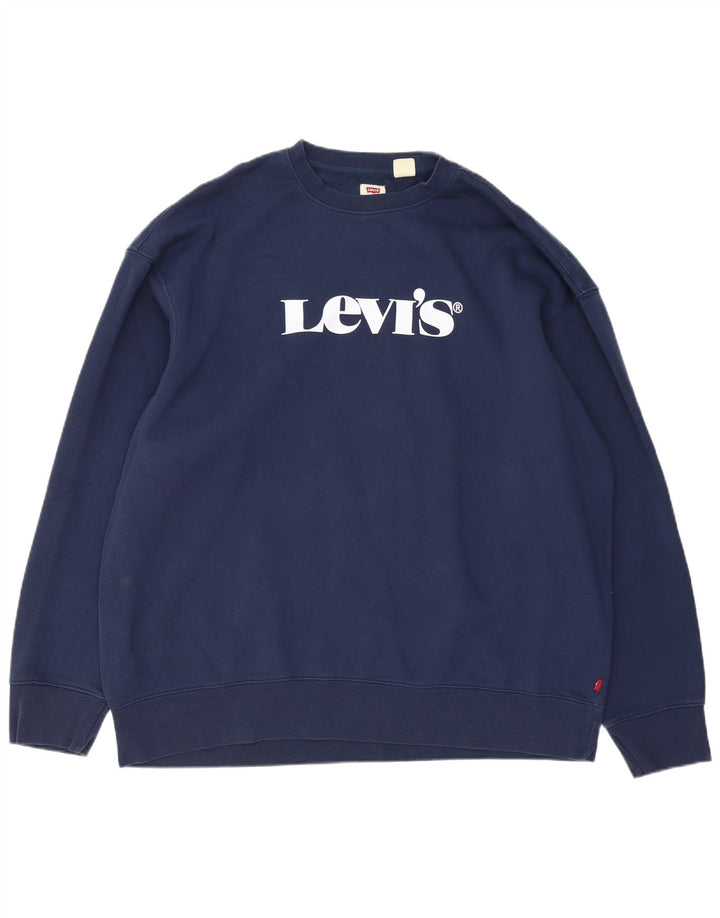 Levi's Herre Relaxed Graphic Sweatshirt Jumper XL Navyblå Bomuld