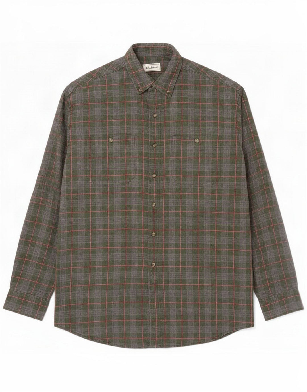 L.L.Bean Flannelskjorte til mænd Large Green Check