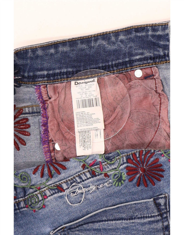Desigual Dame Slim Jeans W26 L29 Blå Polyester