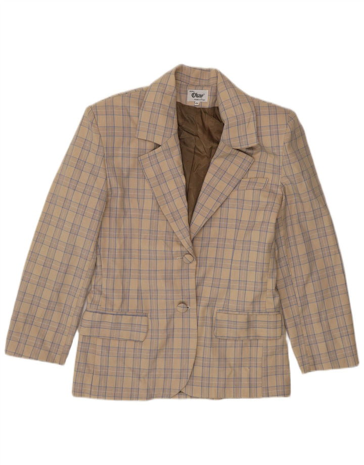 Okay Dame 2-knaps blazerjakke IT 44 Medium Beige Ternet uld