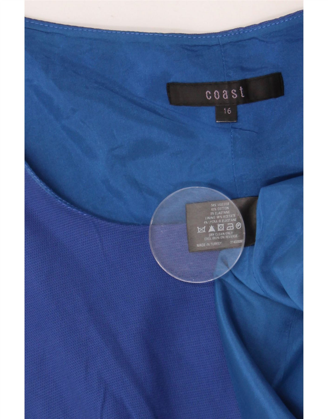 Coast Womens Sheath Dress UK 16 Large Blue Cotton