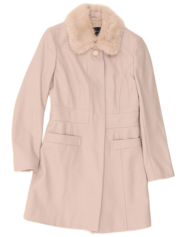 French Connection Dame Overfrakke UK 8 Small Beige Uld