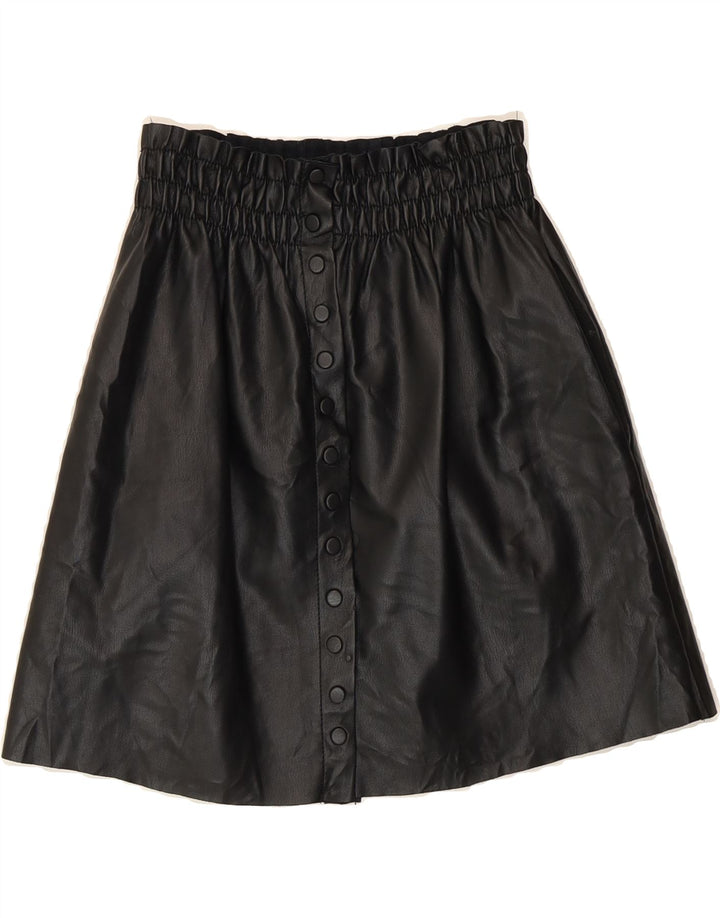 ZARA Womens Leather Skirt Small W24  Black Vintage Zara and Second-Hand Zara from Messina Hembry 