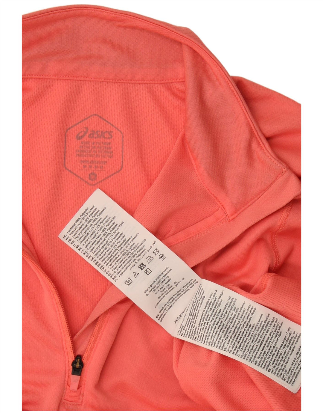 Asics Womens Zip Neck Pullover Træningsdragt Top UK 14 Medium Pink Polyester