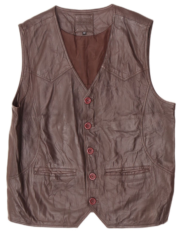 Ross&Cole Herre Lædervest IT 52 XL Brun