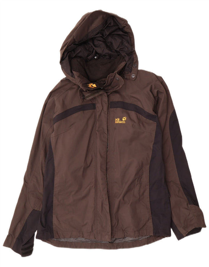 Jack Wolfskin Dame Oversized regnjakke UK 12/14 Medium Brown