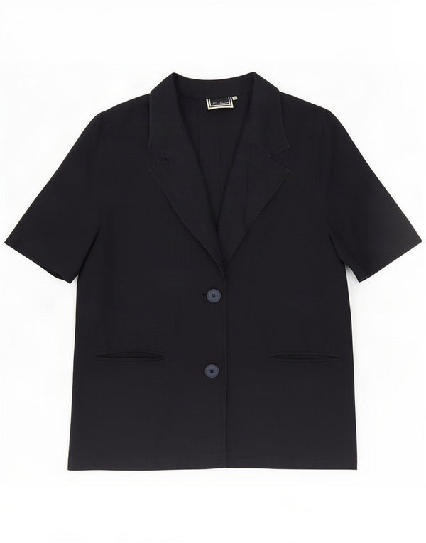 Luisa Spagnoli Dame Kortærmet Blazer Jacket UK 16 Large Navy Blue