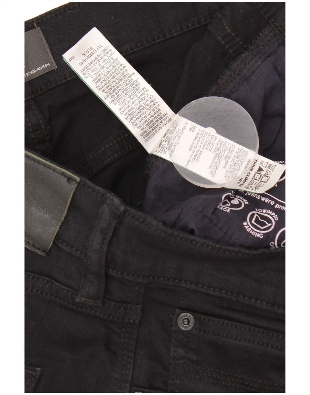 MARKS & SPENCER Straight jeans til mænd W34 L31 Sort bomuld