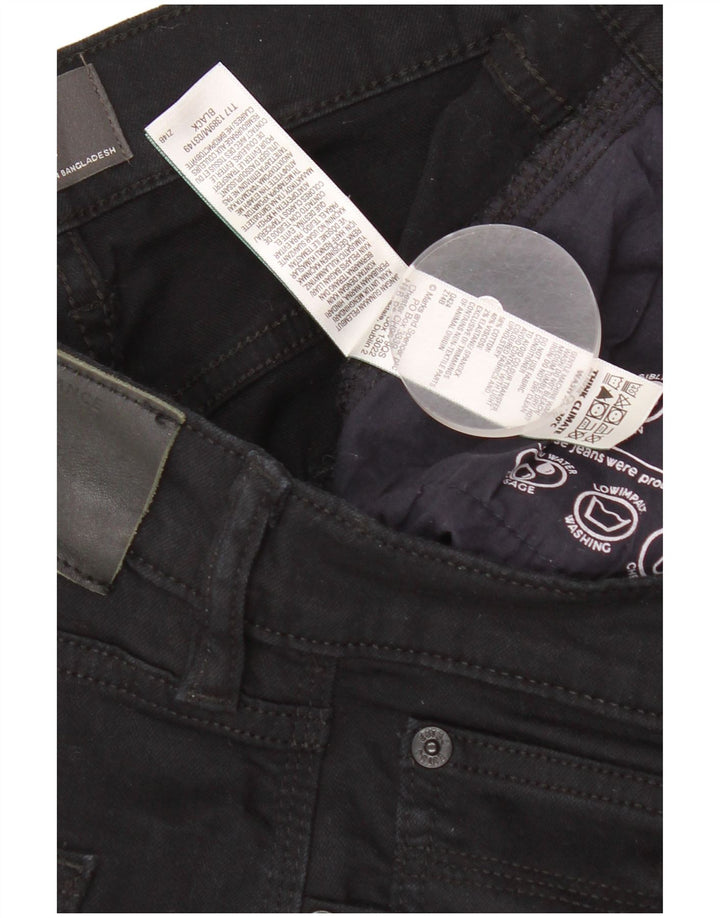 MARKS & SPENCER Straight jeans til mænd W34 L31 Sort bomuld