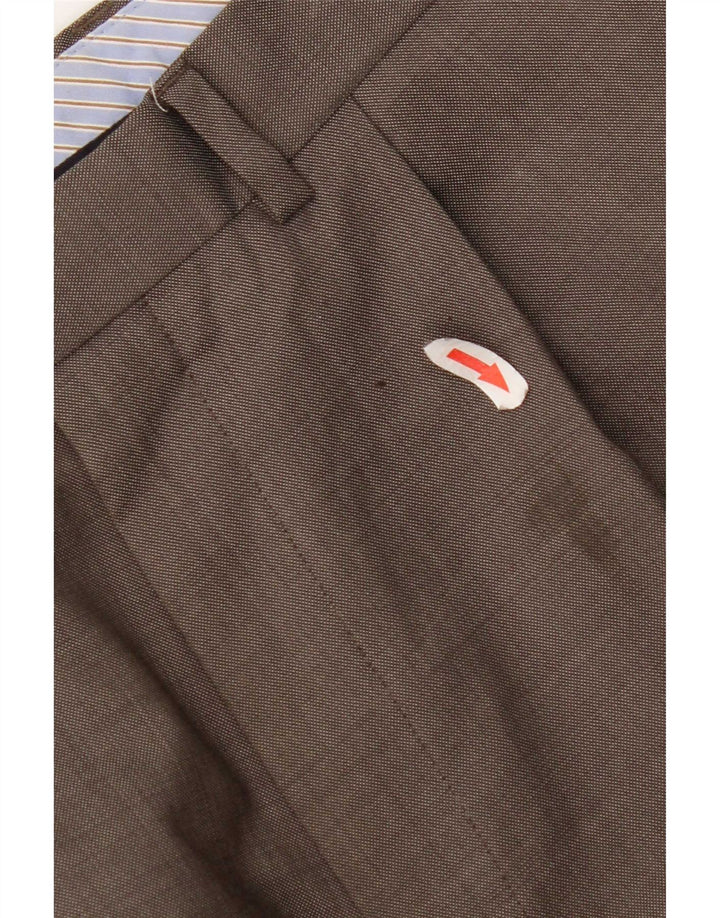 Marks & Spencer Herre Pegged Suit Bukser W34 L31 Brun Uld