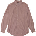 TOMMY HILFIGER Mens Slim Fit Shirt Large Maroon Cotton