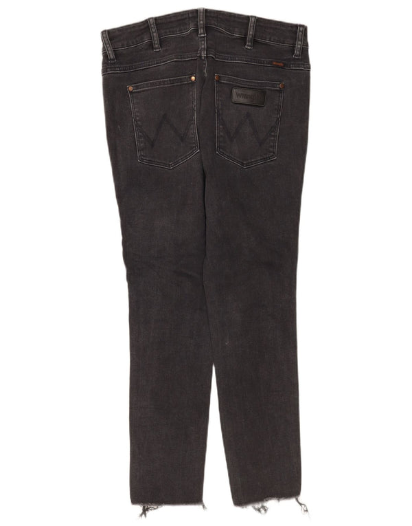 Wrangler Womens Cropped Jeans W32 L25 Sort bomuld