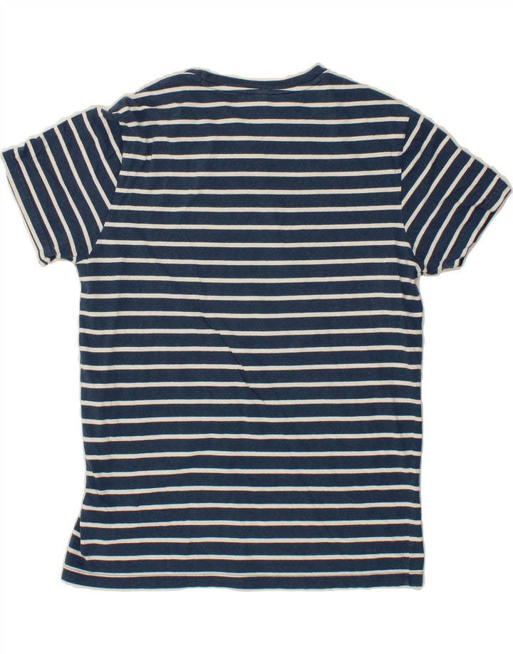 BENETTON Mens T-Shirt Top Medium Navy Blue Striped Vintage Benetton and Second-Hand Benetton from Messina Hembry 