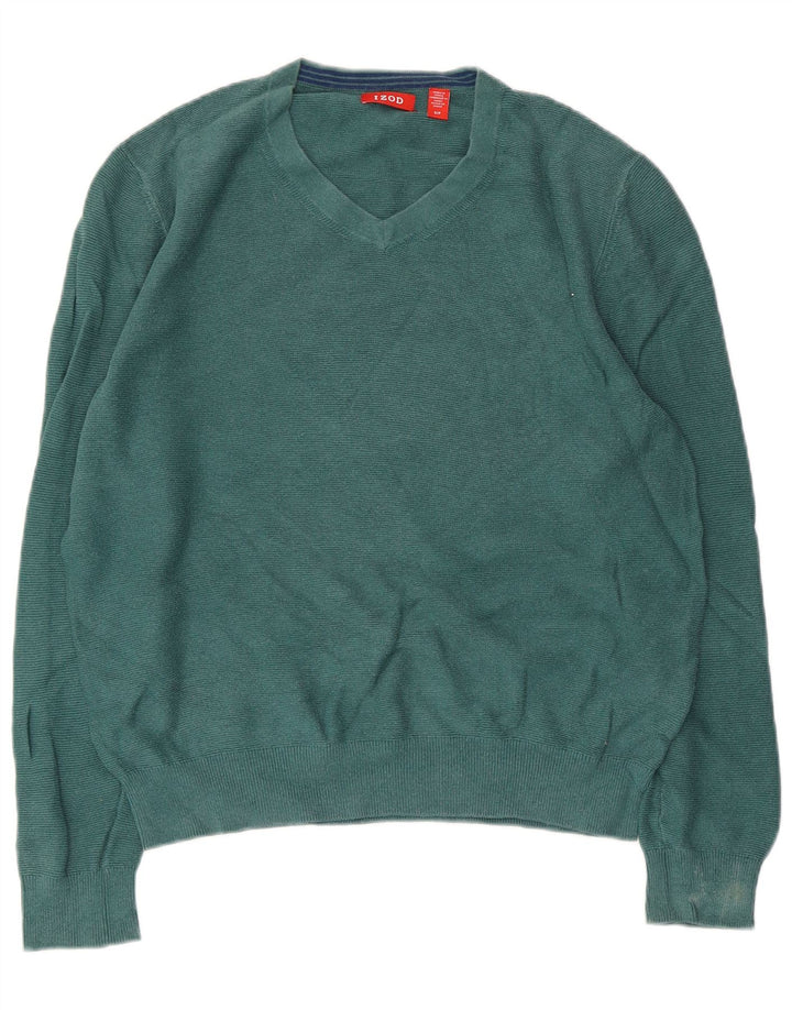 IZOD Dame Oversized V-hals sweater UK 10 Small Green