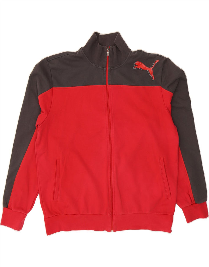 PUMA Mens Tracksuit Top Jacket 2XL Red Colourblock Cotton Vintage Puma and Second-Hand Puma from Messina Hembry 