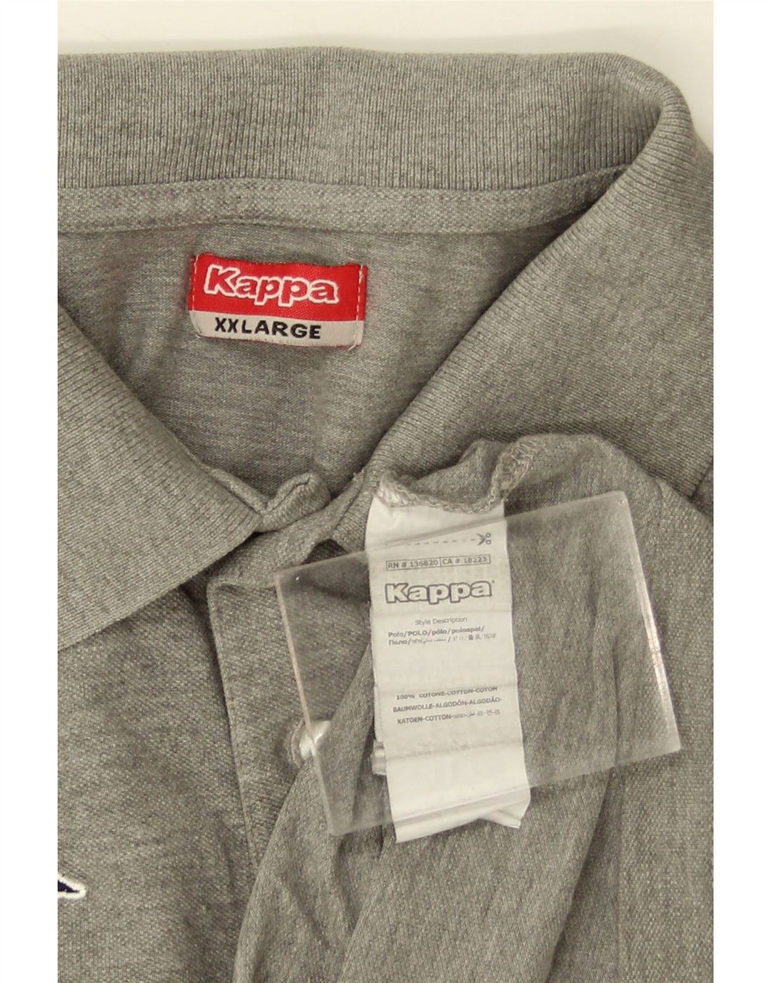 Kappa Polo Shirt til mænd 2XL Grå Flecked Bomuld