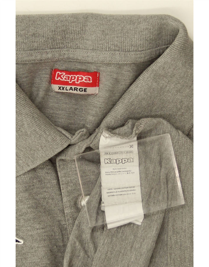 Kappa Polo Shirt til mænd 2XL Grå Flecked Bomuld
