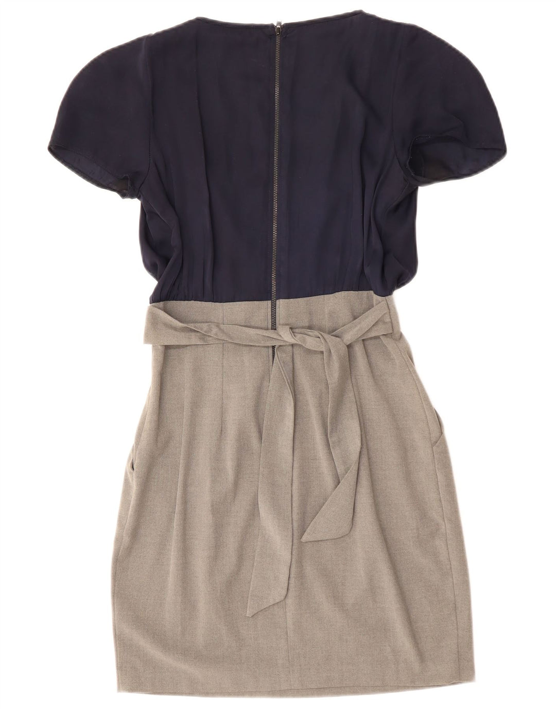 CLOSET Dame slå-om-kjole UK 10 Small Navy Blue Colourblock Polyester