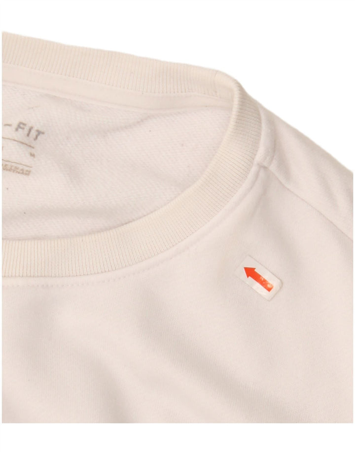 Nike Dame Grafisk Sweatshirt Jumper UK 14 Medium White Polyester
