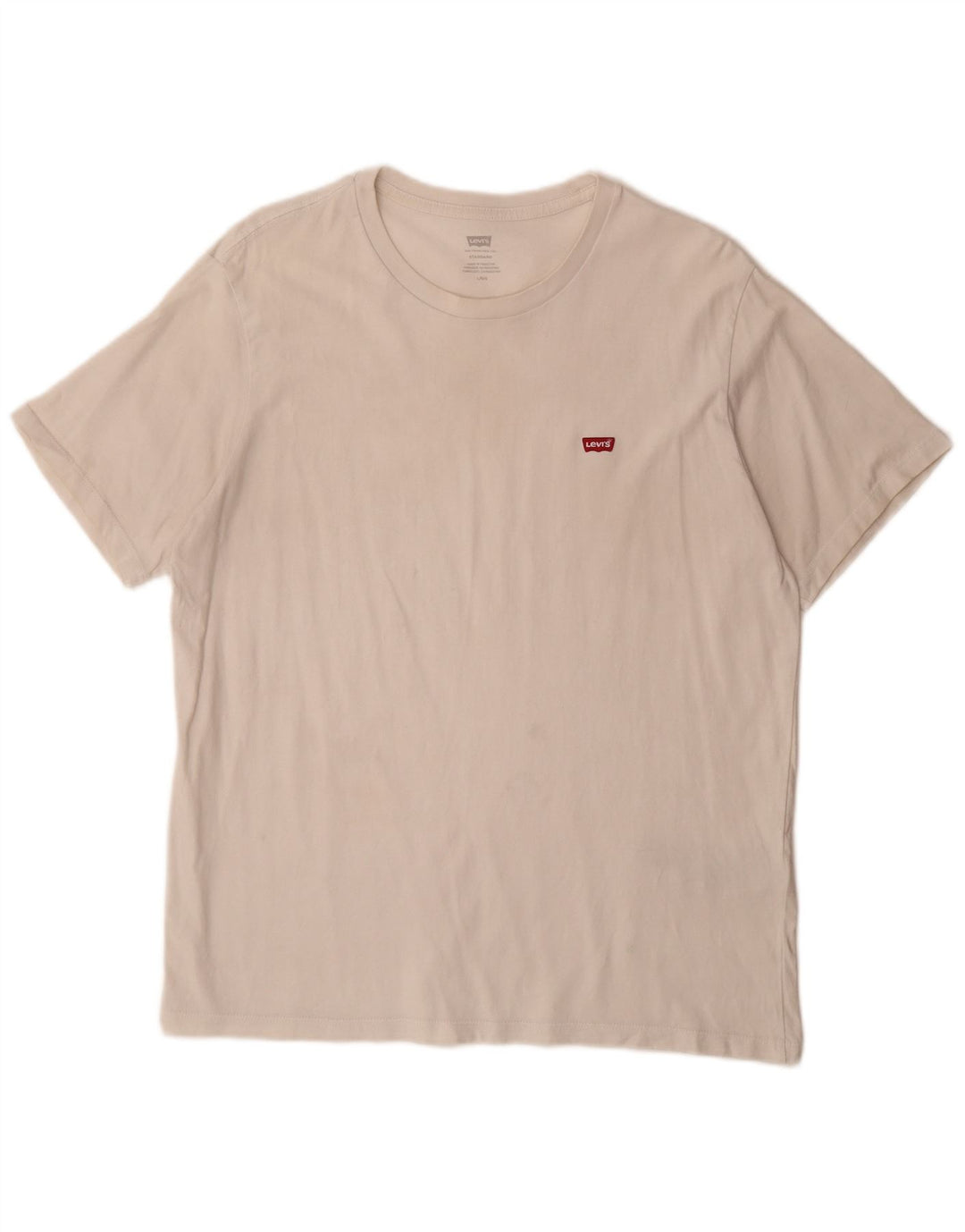 LEVI'S Mens Standard T-Shirt Top Large Off White Cotton