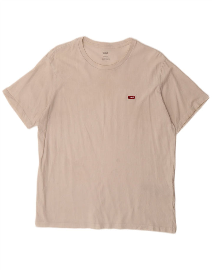 LEVI'S Mens Standard T-Shirt Top Large Off White Cotton