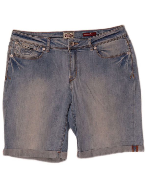 Superdry Bermuda skinny denimshorts W30 mellemblå bomuld til kvinder