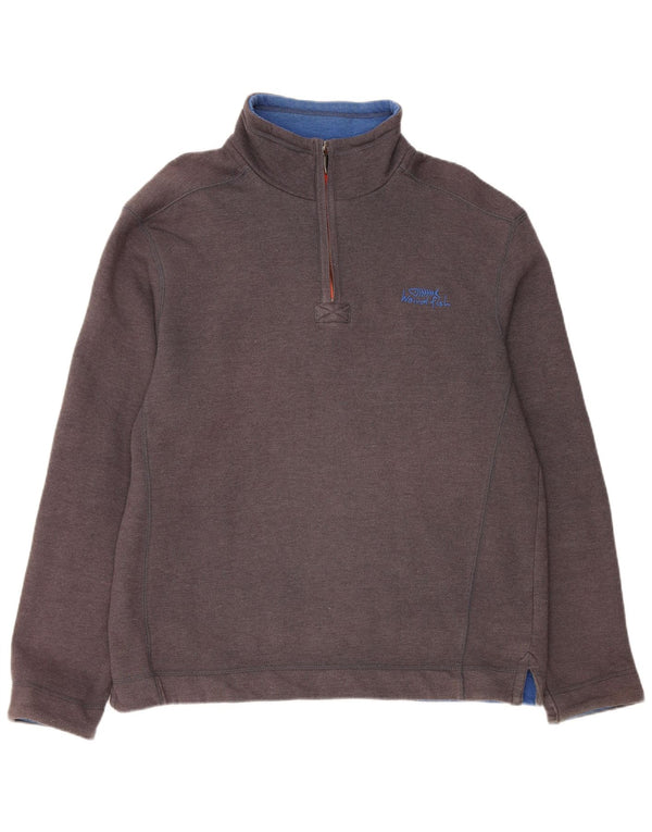 Weird Fish Herre Zip Neck Sweatshirt Jumper Medium Grå Bomuld