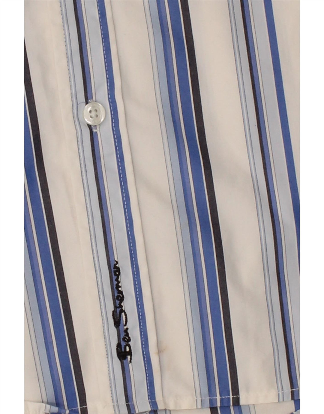 BEN SHERMAN Boys Shirt 14-15 Years Large White Striped Cotton Vintage Ben Sherman and Second-Hand Ben Sherman from Messina Hembry 