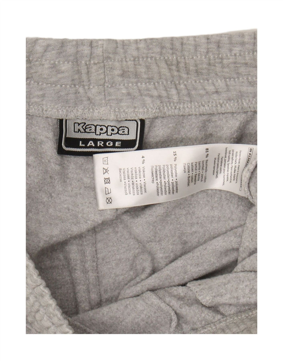 KAPPA Mens Graphic Tracksuit Trousers Joggers Large  Grey Cotton