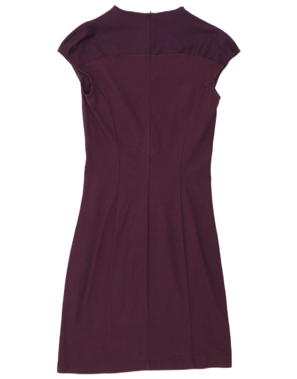 Benetton Womens Sheath Dress UK 12 Medium Purple Colourblock Polyester
