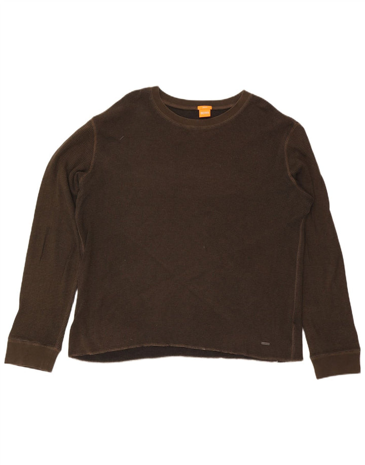 Hugo Boss Herre Top Langærmet 3XL Brun Bomuld