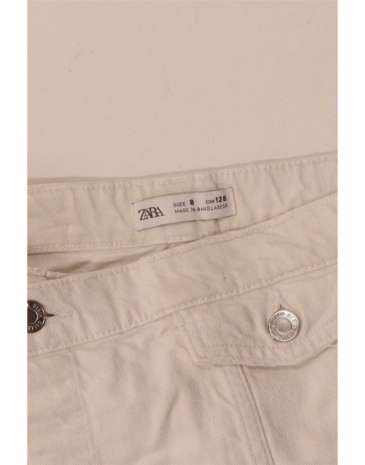 Zara piger denim shorts 7-8 år W20 Hvid