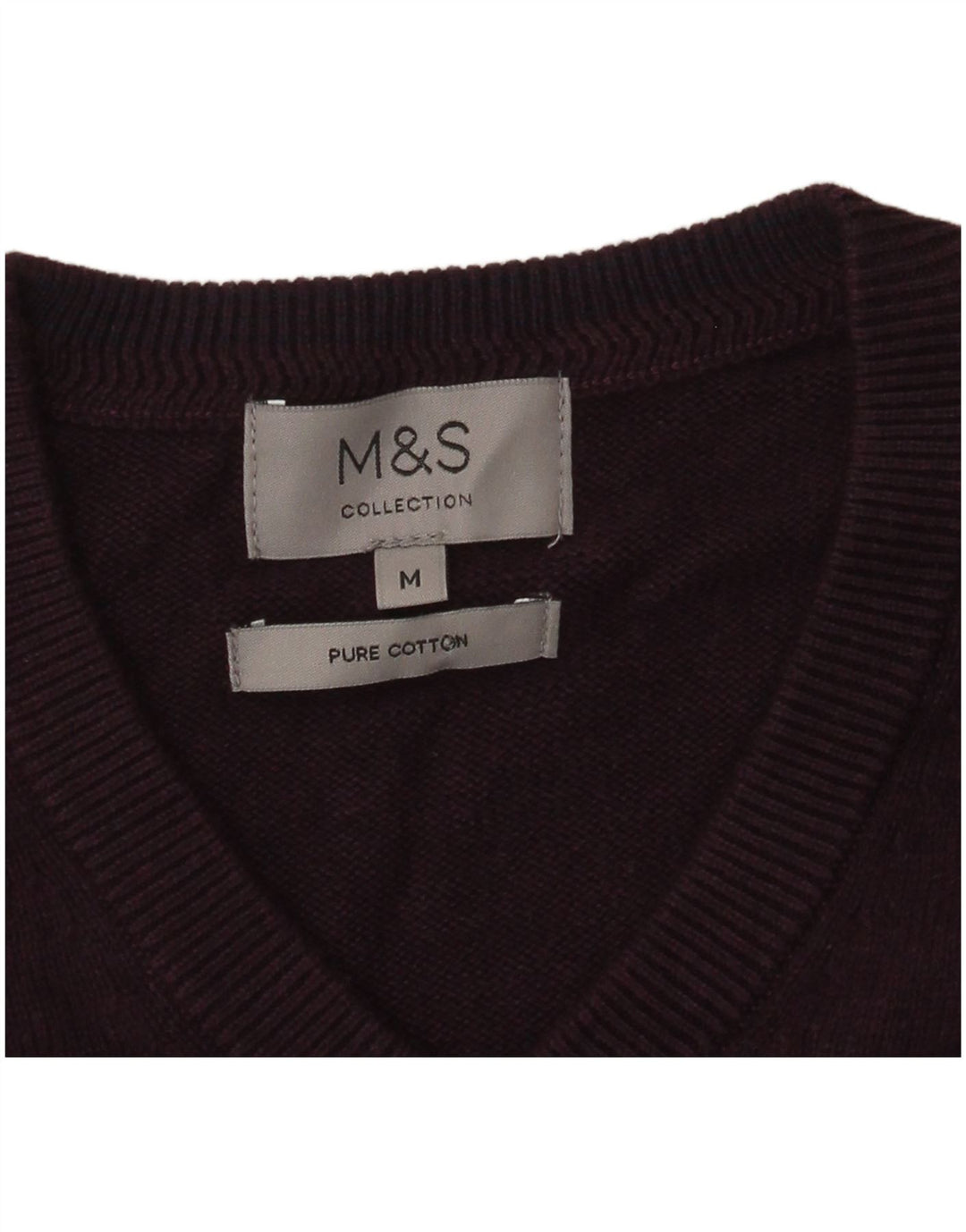Marks & Spencer Herre V-hals sweater Medium Lilla Bomuld
