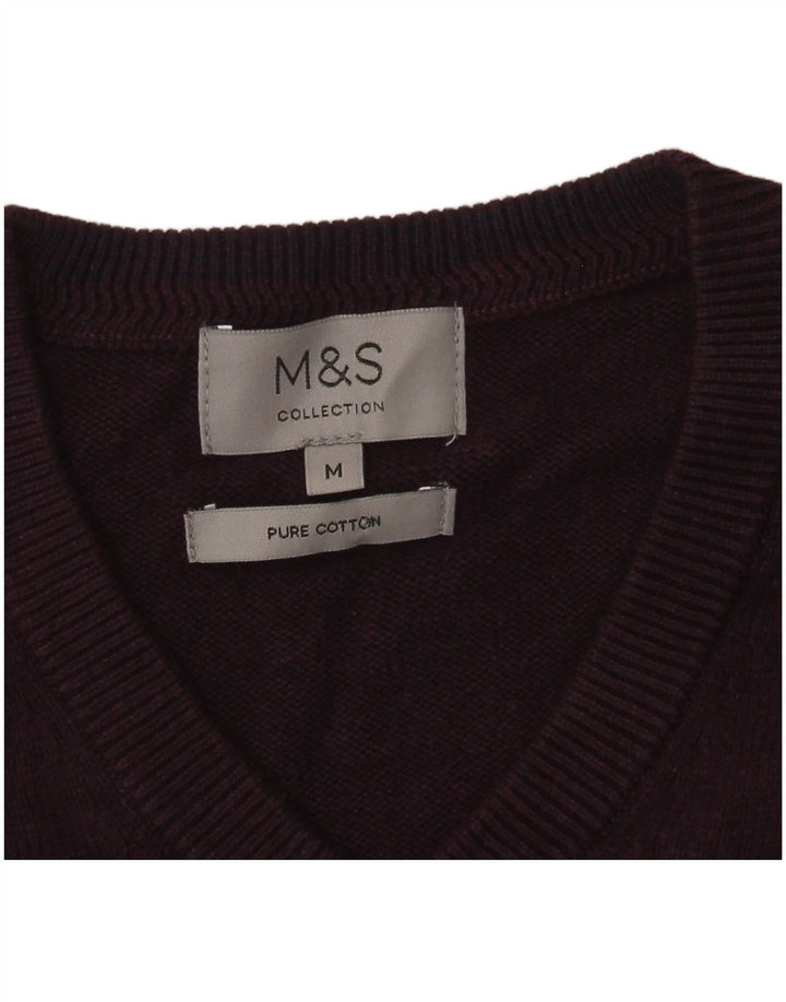 Marks & Spencer Herre V-hals sweater Medium Lilla Bomuld