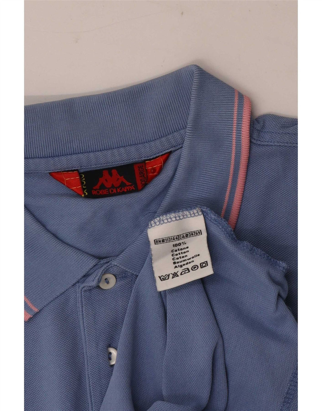 Kappa herre poloshirt 2XL blå stribet bomuld