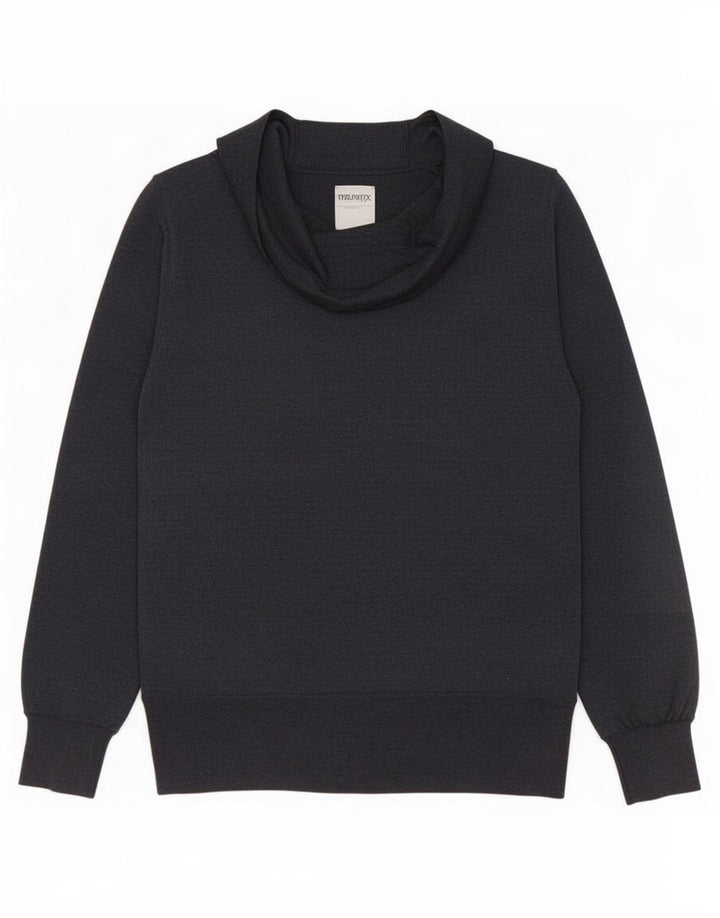 Marks & Spencer Dame Rullehals Sweater UK 14 Stor Grå Polyamid